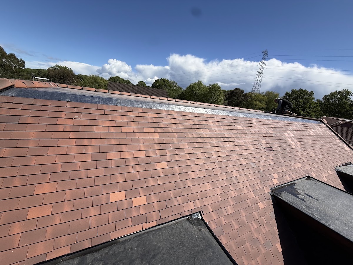 Completed tiled roof