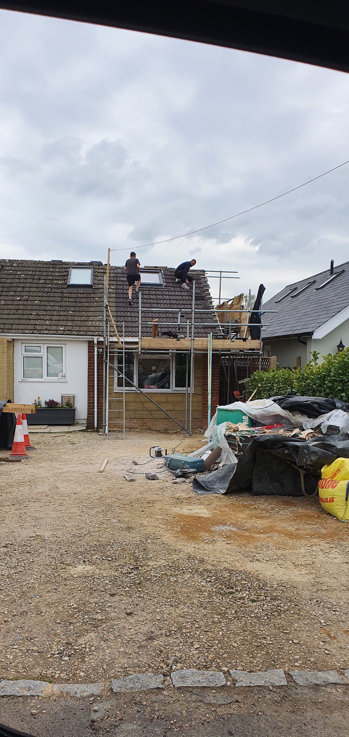 Roofing construction site